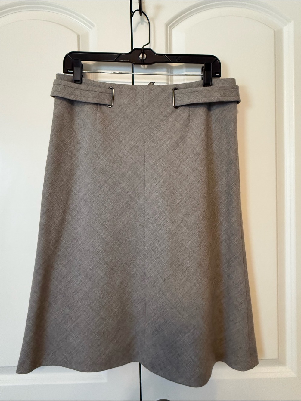 Brooks Brothers Light Gray A-Line Skirt with Waist Tab Accents